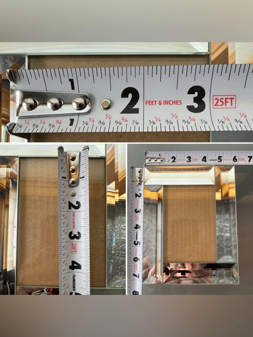 🪩2–Pair of Beveled Mirror 4-Piece Photo Frames - Silver Mirror Finish Glass